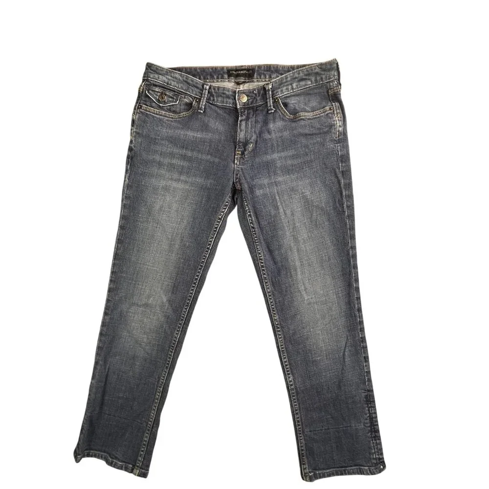 Banana Republic Jeans Womens 8 Blue Stretch Denim Straight Leg Classic Fit Pants - Picture 1 of 16